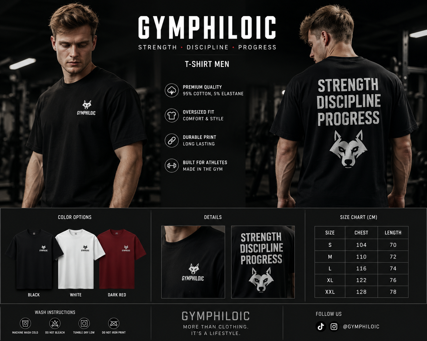 GYMPHILOIC T-Shirt Men product mockup